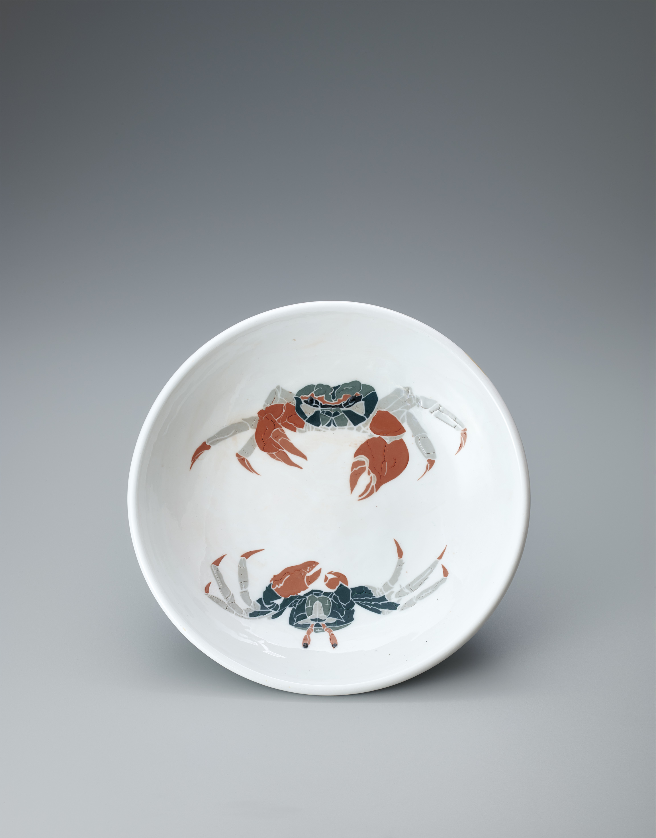 白砂瓷 双蟹 飾皿